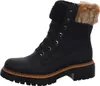A black lace-up boot with a fur lining. Anteprima dell’immagine prodotto