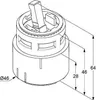 Technical drawing of a faucet cartridge with dimensions. Anteprima dell’immagine prodotto