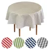 Tischdecke Fleckenresistente Karo Beige - GRETA - 80 cm Produktbild-Vorschau 1