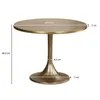 A round metal table with dimensions indicated by measurement lines and text. Voir les images du produit