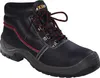 A black work boot with red accents and laces, shown against a white background. Voir les images du produit