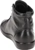 A black leather high-top shoe is shown from the back and side. Produktbild-Vorschau