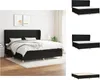 vidaXL Boxspringbett mit Matratze Schwarz 200x200 cm Stoff Produktbild-Vorschau 1