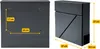 A collage of two images showing a graphite-colored mailbox from the front and side, with dimensions indicated. Náhľad obrázku produktu