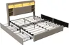 UnboxG Polsterbett 140x200 cm Beige mit 4 Schubladen, Bett Produktbild-Vorschau 12