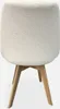 A white boucle chair with wooden legs, shown from the back. Produktbild-Vorschau