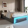 Rama łóżka Merax 90×200 cm z 2 szufladami i listwą LED, Podgląd zdjęcia produktu 5