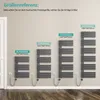 A wall with several sizes of electric towel radiators displayed, with labels indicating their dimensions. Anteprima dell’immagine prodotto
