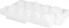 A white plastic ice cube tray with 12 compartments. Produktbild-Vorschau