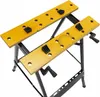 A workbench with two wooden planks supported by a black metal frame. Náhled obrázku produktu