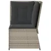 Design Garten-Ecksofa mit Kissen Hellgrau Poly Rattan, Produktbild-Vorschau 4