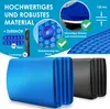 Marketing image showing a pool solar cover and accessories. Produktbild-Vorschau