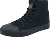 A black high-top sneaker is shown against a white background. Produktbild-Vorschau