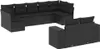 vidaXL 9-tlg. Garten-Sofagarnitur mit Kissen Schwarz Poly Produktbild-Vorschau 1