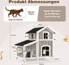 COSTWAY domek dla kota, 2-piętrowy domek dla kota, willa Podgląd zdjęcia produktu 3