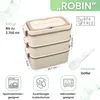 FRADABOX® Bento Lunchbox „Robin“ 2700ml, 3 Etagen mit Produktbild-Vorschau 2