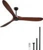 180cm Deckenventilator Holzflügel kein Licht Fernbedienung Produktbild-Vorschau 1