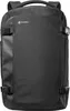 A black backpack is shown from the front against a white background. Produktbild-Vorschau