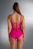 Jednodílné plavky Magic Bodyshaping - FITLINE Pink L Náhled obrázku produktu 3