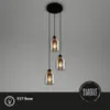 Pendant light, with wood, smoked glass, 3xE27/max. Produktbild-Vorschau 1