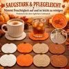 Kürbis Untersetzer 8er-Set, handgehäkelte Tassenuntersetzer Produktbild-Vorschau 3