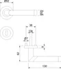 Technical drawing with dimensions of a door handle set. Produktbild-Vorschau