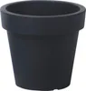 A dark gray, cylindrical plant pot with a wide rim, isolated on a white background. Voir les images du produit