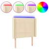 The Living Store LED Kopfteil Creme 93x16x118/128 cm Stoff Produktbild-Vorschau 2