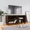 vidaXL TV-Schrank mit Rollen Räuchereiche 90x35x35 cm Produktbild-Vorschau 2