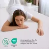 A woman lying on a mattress with text and logos in the foreground. Náhled obrázku produktu