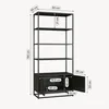 Libreria con armadio "Hailuoto" 80 x 40 x 180 cm con 4 Anteprima dell’immagine prodotto 3