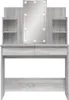 vidaXL Schminktisch mit LED-Leuchten Grau Sonoma 96x40x142 Produktbild-Vorschau 4