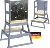 Baby Vivo Lernturm aus Holz - Mit Tafel in Grau Produktbild-Vorschau 1