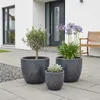Pot de fleurs en céramique Eggpot anthracite Ø48cm Voir les images du produit 6
