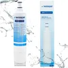A water filter for refrigerators and its packaging are shown against a white background with water splashes. Podgląd zdjęcia produktu