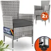 CASARIA® Gartenstühle 2er Set Polyrattan Stapelbar mit Produktbild-Vorschau 2