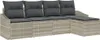 vidaXL Sofa Set 5 Stk. Hellgrau Poly-Rattan Produktbild-Vorschau 1