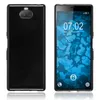 A black phone case shown from the front and back, with the front displaying a phone screen. Produktbild-Vorschau
