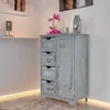 Komoda HWC-D12, Shabby-Look Vintage 82x55x30cm ~ sivá Náhľad obrázku produktu 1