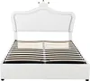 A white bed frame with a crown-shaped headboard and a slatted base is shown against a white background. Náhľad obrázku produktu