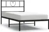 vidaXL Postel s čelem kovová černá 100x200 cm Náhled obrázku produktu 1