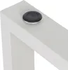 A close-up view of a light gray metal table leg with a black rubber foot. Náhled obrázku produktu