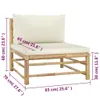 4-tlg. Garten-Lounge-Set mit Cremeweißen Kissen Bambus Produktbild-Vorschau 8
