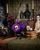 Gothic Blumenvase mit Violett-Schwarzen Rosen und Totenkopf Produktbild-Vorschau 3