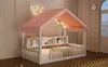 Cama infantil de 90x200 cm con dosel, guirnalda de luces Vista previa de la imagen del producto 7