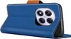 A blue flip case for a smartphone is shown from a diagonal angle, with the phone's camera module visible. Anteprima dell’immagine prodotto