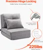A collage of a gray folding sofa bed, highlighting its features. Náhled obrázku produktu