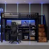 MODFU Hochbett 90 x 200 aus Metall, Jugendbett mit Produktbild-Vorschau 2