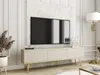 A modern living room setup featuring a TV stand with a television mounted above it. Produktbild-Vorschau