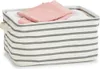 ZELLER Canvas Aufbewahrungsbox grau gestreift 36x25x18cm Produktbild-Vorschau 2